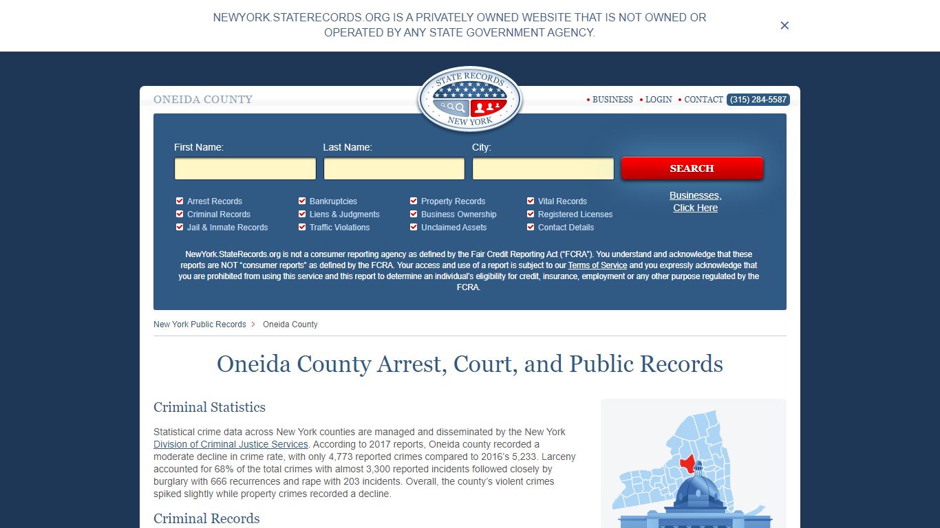 Oneida County Arrest, Court, and Public Records