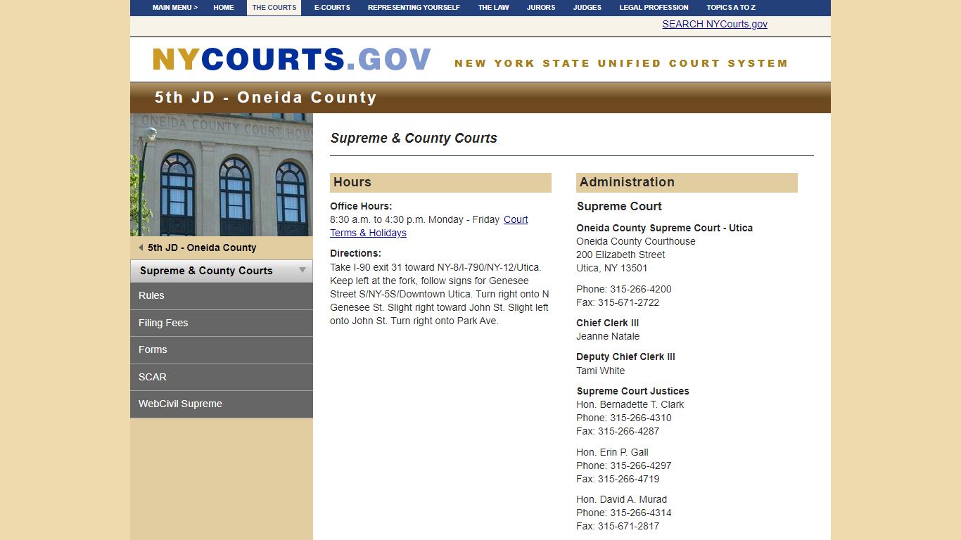 Supreme & County Courts - Oneida County | NYCOURTS.GOV